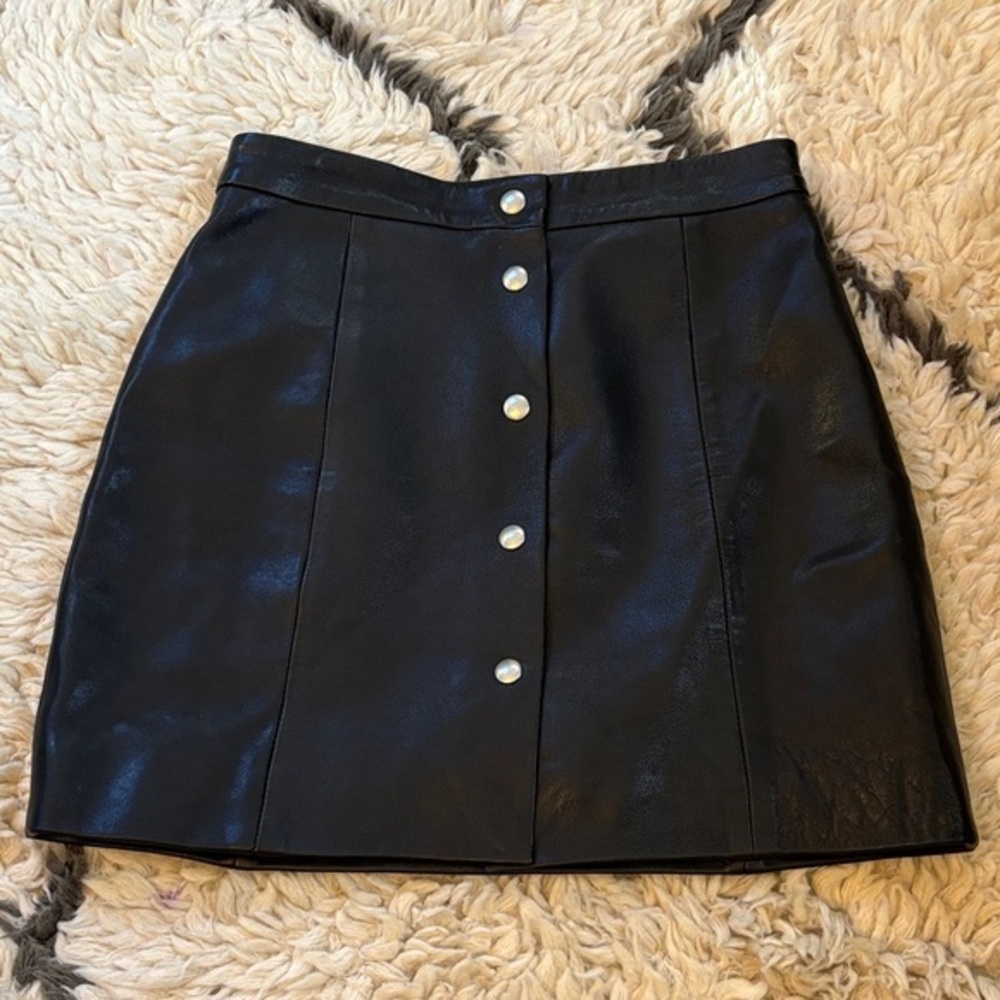 IRO Black Leather Mini Skirt